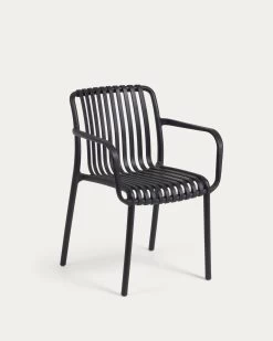 Isabellini Stackable Outdoor Chair In Black | Kave Home