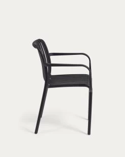 Isabellini Stackable Outdoor Chair In Black | Kave Home -Quality Furniture Store CC5195S01 1V02