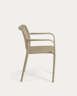 Isabellini Stackable Outdoor Chair In Beige | Kave Home -Quality Furniture Store CC5195S12 1V02