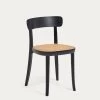 Romane Chair In Solid Beech With Black Finish Ash Veneer And Rattan | Kave Home -Quality Furniture Store CC5201M01 1V01