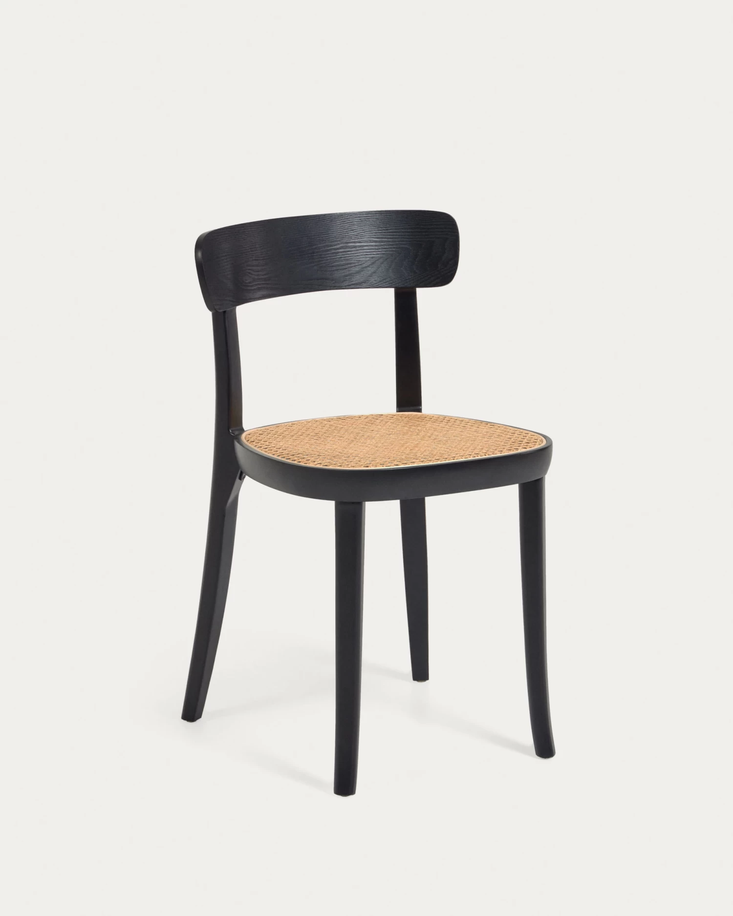 Romane Chair In Solid Beech With Black Finish Ash Veneer And Rattan | Kave Home 3 Romane Chair In Solid Beech With Black Finish Ash Veneer And Rattan | Kave Home