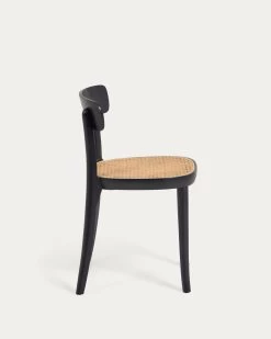 Romane Chair In Solid Beech With Black Finish Ash Veneer And Rattan | Kave Home 16 Romane Chair In Solid Beech With Black Finish Ash Veneer And Rattan | Kave Home -Quality Furniture Store CC5201M01 1V02