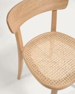 Romane Chair In Solid Beech With Natural Finish Ash Veneer And Rattan | Kave Home -Quality Furniture Store CC5201M46 1D01