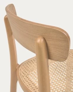 Romane Chair In Solid Beech With Natural Finish Ash Veneer And Rattan | Kave Home -Quality Furniture Store CC5201M46 1D02