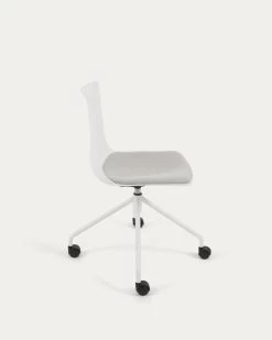 Ralfi White Desk Chair With Light Grey Seat | Kave Home -Quality Furniture Store CC5209VD14 1V02