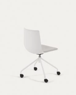 Ralfi White Desk Chair With Light Grey Seat | Kave Home -Quality Furniture Store CC5209VD14 1V03