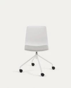 Ralfi White Desk Chair With Light Grey Seat | Kave Home -Quality Furniture Store CC5209VD14 1V04