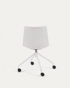 Ralfi White Desk Chair With Light Grey Seat | Kave Home -Quality Furniture Store CC5209VD14 1V05