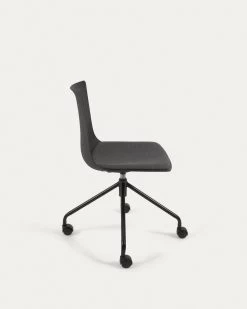 Ralfi Black Desk Chair With Black Seat | Kave Home -Quality Furniture Store CC5209VD15 1V02