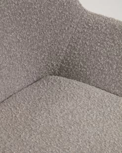 Konna Chair In Grey Fleece With Solid Ash Wood Legs In A Natural Finish | Kave Home 13 Konna Chair In Grey Fleece With Solid Ash Wood Legs In A Natural Finish | Kave Home -Quality Furniture Store CC5212J14 1D01