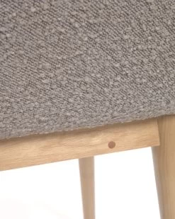 Konna Chair In Grey Fleece With Solid Ash Wood Legs In A Natural Finish | Kave Home 15 Konna Chair In Grey Fleece With Solid Ash Wood Legs In A Natural Finish | Kave Home -Quality Furniture Store CC5212J14 1D02