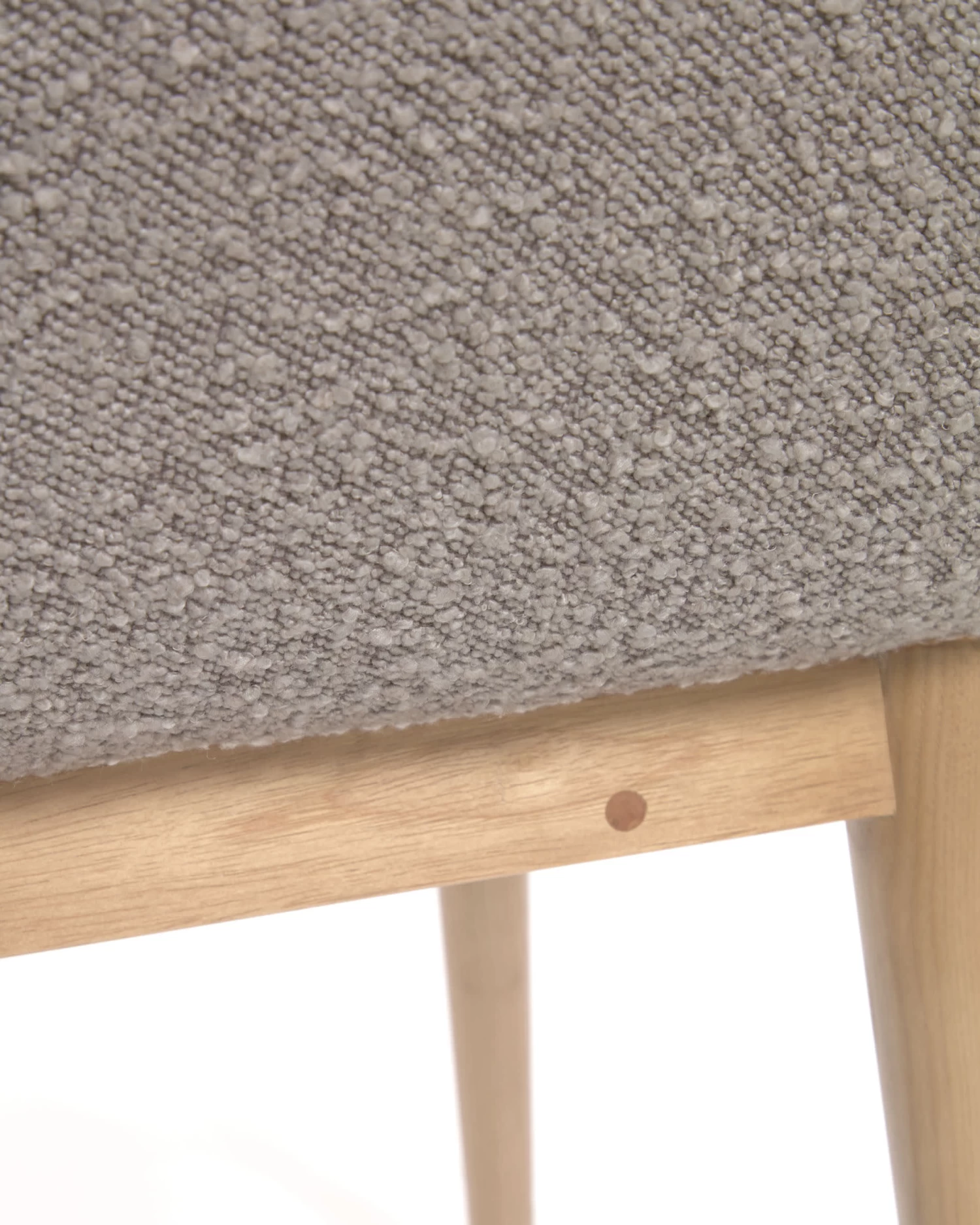 Konna Chair In Grey Fleece With Solid Ash Wood Legs In A Natural Finish | Kave Home 7 Konna Chair In Grey Fleece With Solid Ash Wood Legs In A Natural Finish | Kave Home - Image 5