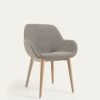 Konna Chair In Grey Fleece With Solid Ash Wood Legs In A Natural Finish | Kave Home 2 Konna Chair In Grey Fleece With Solid Ash Wood Legs In A Natural Finish | Kave Home -Quality Furniture Store CC5212J14 1V01