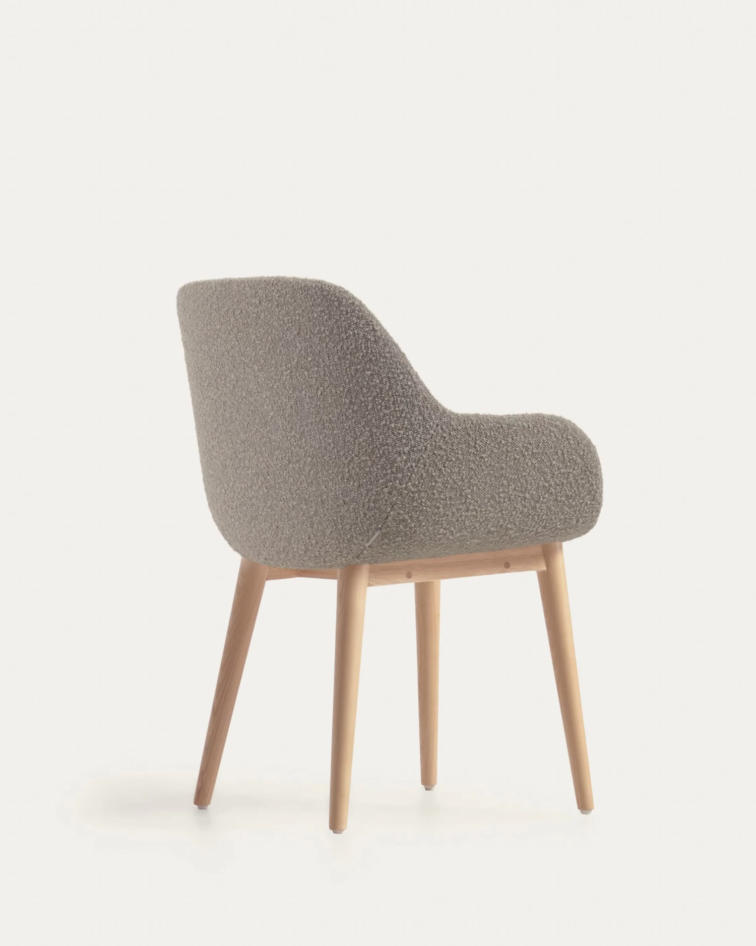 Konna Chair In Grey Fleece With Solid Ash Wood Legs In A Natural Finish | Kave Home 9 Konna Chair In Grey Fleece With Solid Ash Wood Legs In A Natural Finish | Kave Home - Image 7