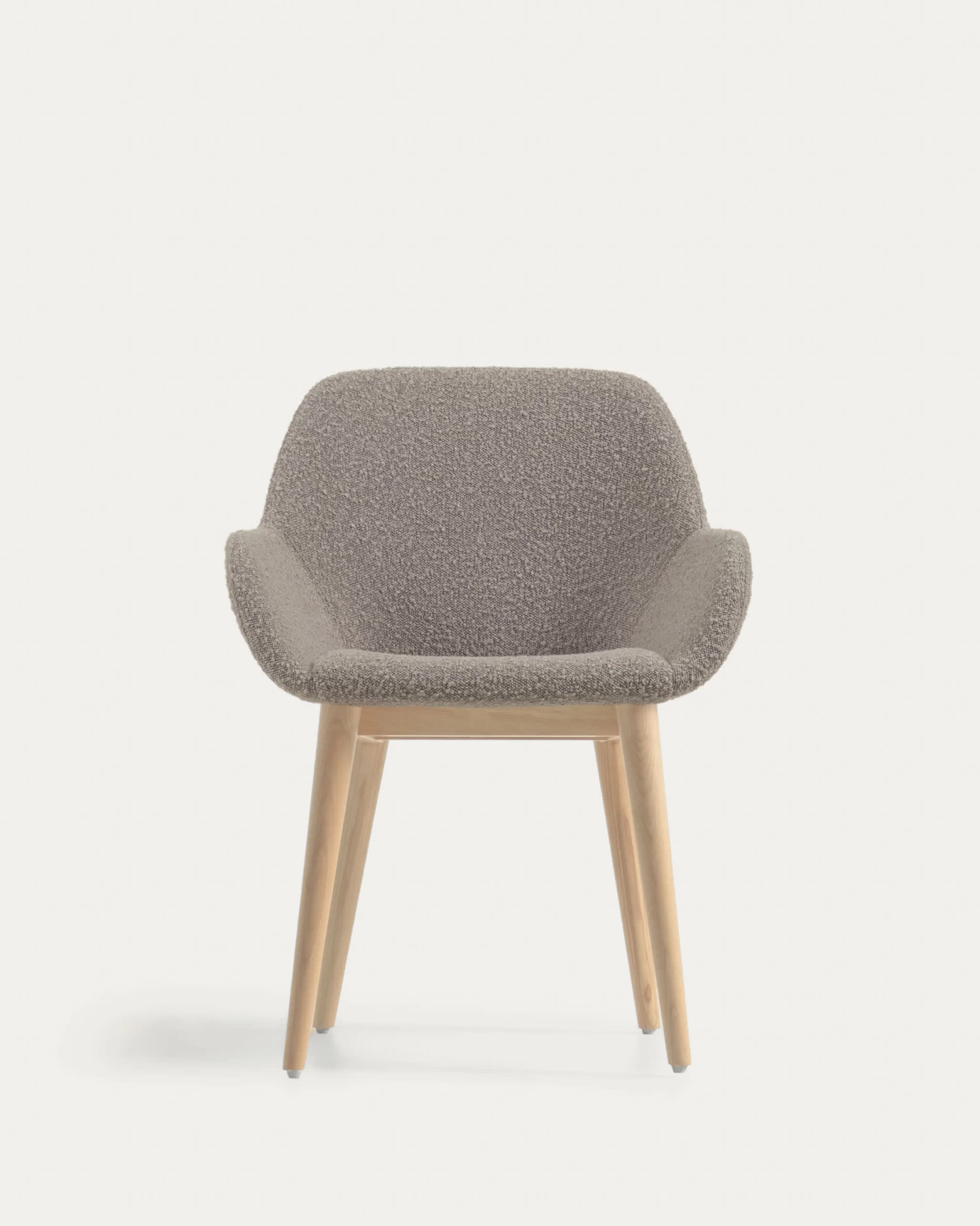 Konna Chair In Grey Fleece With Solid Ash Wood Legs In A Natural Finish | Kave Home 10 Konna Chair In Grey Fleece With Solid Ash Wood Legs In A Natural Finish | Kave Home - Image 8