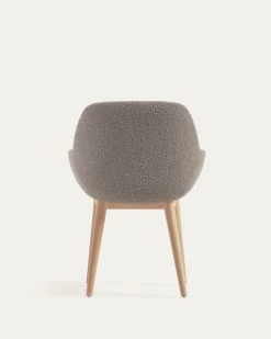 Konna Chair In Grey Fleece With Solid Ash Wood Legs In A Natural Finish | Kave Home 19 Konna Chair In Grey Fleece With Solid Ash Wood Legs In A Natural Finish | Kave Home -Quality Furniture Store CC5212J14 1V05