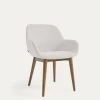 Konna Chair In Beige With Solid Ash Wood Legs In A Dark Finish | Kave Home -Quality Furniture Store CC5212KY12 1V01