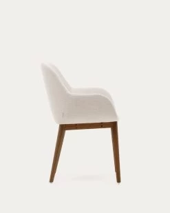 Konna Chair In Beige With Solid Ash Wood Legs In A Dark Finish | Kave Home -Quality Furniture Store CC5212KY12 1V02