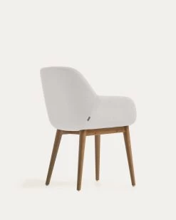 Konna Chair In Beige With Solid Ash Wood Legs In A Dark Finish | Kave Home -Quality Furniture Store CC5212KY12 1V03