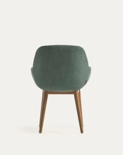 Konna Chair In Green With Solid Ash Wood Legs In A Dark Finish | Kave Home -Quality Furniture Store CC5212KY19 1V05