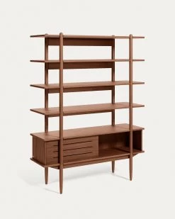 Carolin In Veneered Walnut Shelf Unit 130 X 169 Cm | Kave Home