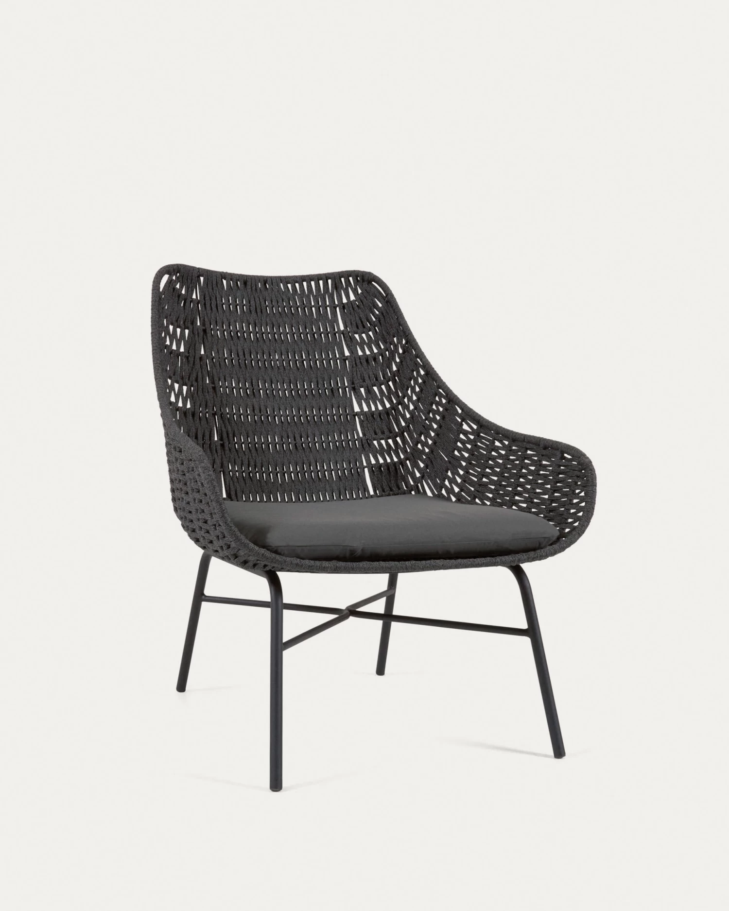 Abeli Cord Armchair In Black 2 Abeli Cord Armchair In Black