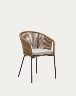 Yanet Beige Rope Chair With Galvanised Steel Legs | Kave Home