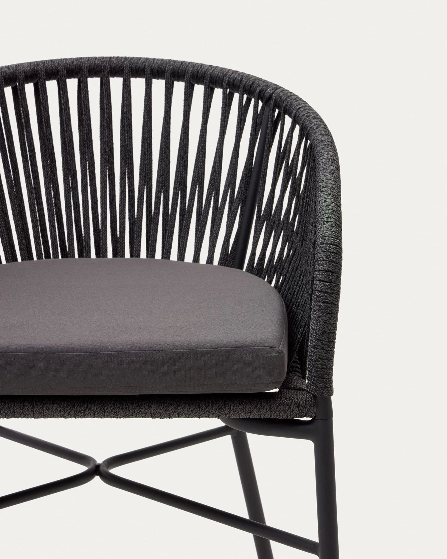 Yanet Rope Stool In Black 65 Cm In Height | Kave Home 5 Yanet Rope Stool In Black 65 Cm In Height | Kave Home - Image 3