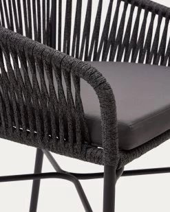 Yanet Rope Stool In Black 65 Cm In Height | Kave Home 16 Yanet Rope Stool In Black 65 Cm In Height | Kave Home -Quality Furniture Store CC5225J01 1D02