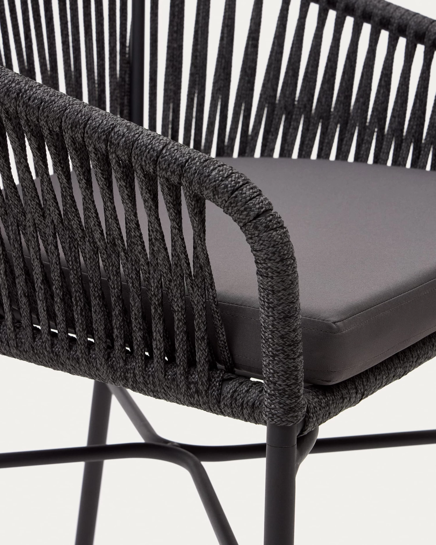 Yanet Rope Stool In Black 65 Cm In Height | Kave Home 7 Yanet Rope Stool In Black 65 Cm In Height | Kave Home - Image 5