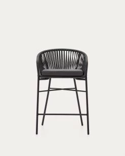 Yanet Rope Stool In Black 65 Cm In Height | Kave Home 20 Yanet Rope Stool In Black 65 Cm In Height | Kave Home -Quality Furniture Store CC5225J01 1V04