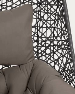 Florina Hanging Chair In Dark Grey | Kave Home -Quality Furniture Store CC5964FN02 1D01