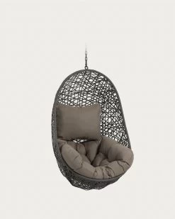 Florina Hanging Chair In Dark Grey | Kave Home
