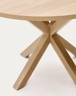 Argo Round Ã 119 Cm Natural Melamine Table With Steel Legs With Wood-effect Finish | Kave Home -Quality Furniture Store CC6020M46 1D02