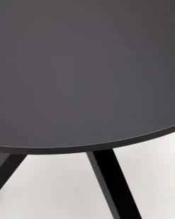 Argo Round Ã 119 Cm Black Laquered DM Table With Steel Legs In Black | Kave Home -Quality Furniture Store CC6021M01 1D01