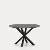 Argo Round Ã 119 Cm Black Laquered DM Table With Steel Legs In Black | Kave Home -Quality Furniture Store CC6021M01 1V01