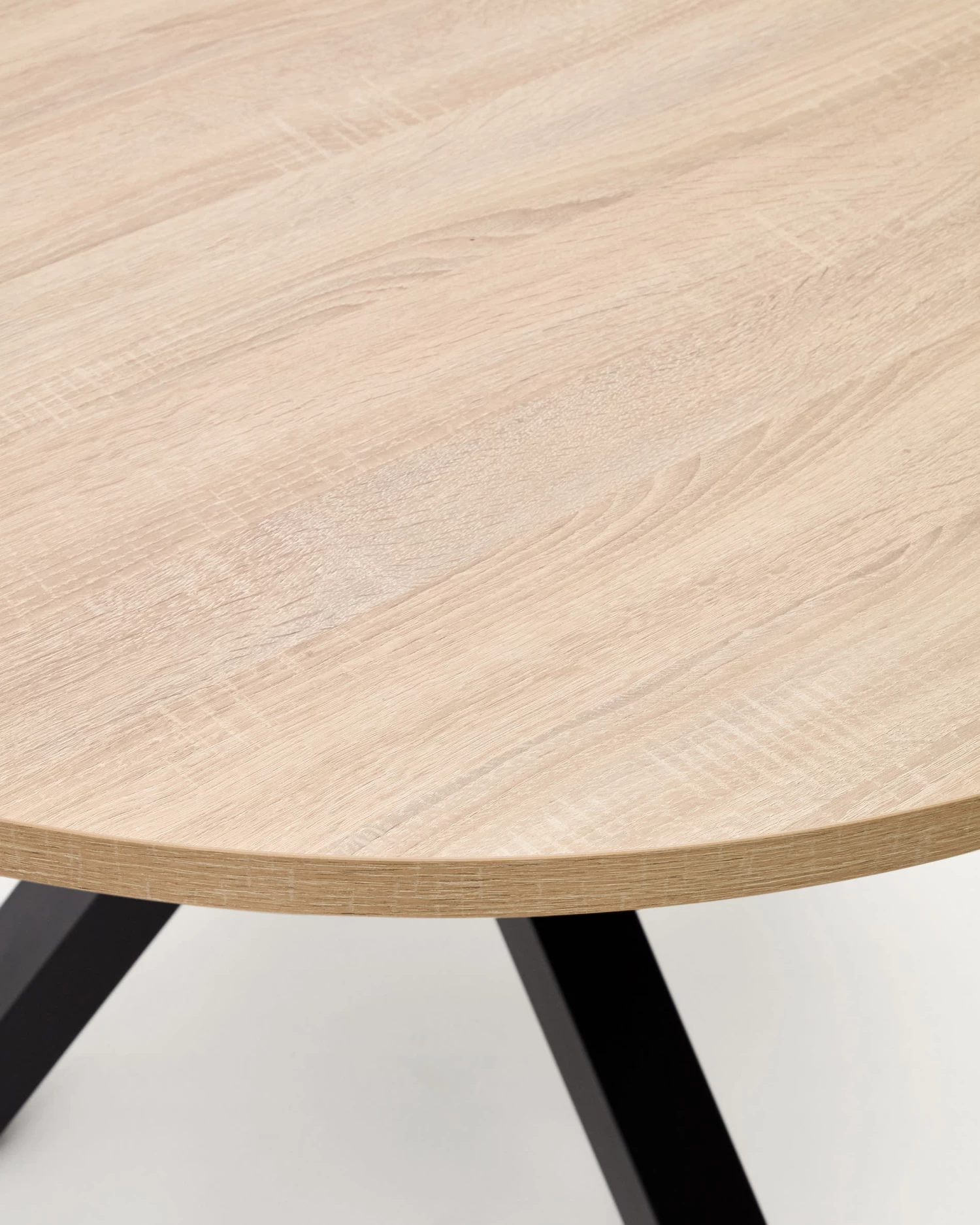 Argo Round à 119 Cm Melamine Table With Steel Legs With Black Finish | Kave Home 5 Argo Round à 119 Cm Melamine Table With Steel Legs With Black Finish | Kave Home - Image 3