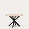 Argo Round à 119 Cm Melamine Table With Steel Legs With Black Finish | Kave Home 2 Argo Round à 119 Cm Melamine Table With Steel Legs With Black Finish | Kave Home -Quality Furniture Store CC6021M46 1V01