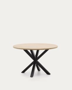 Argo Round Ã 119 Cm Melamine Table With Steel Legs With Black Finish | Kave Home