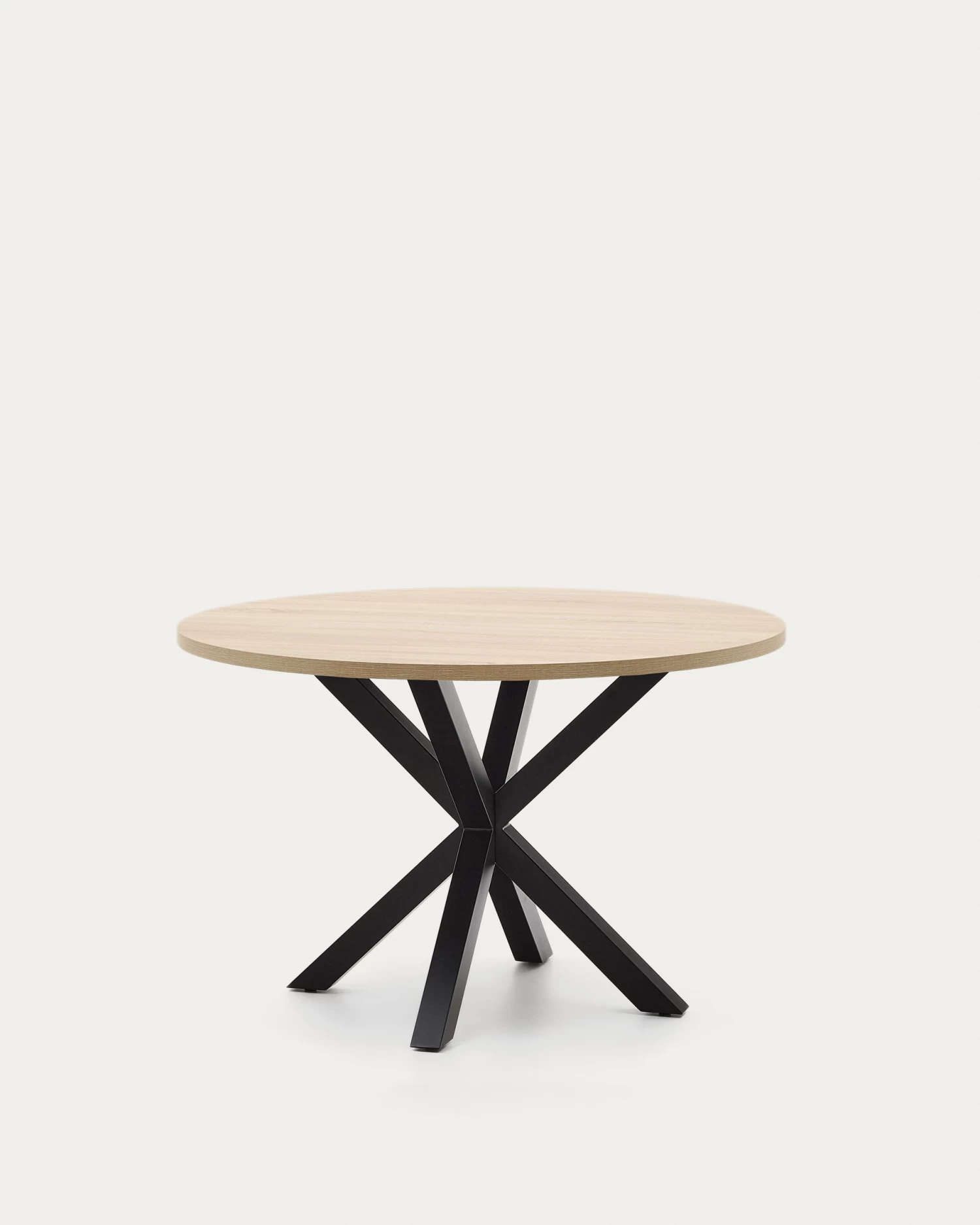 Argo Round à 119 Cm Melamine Table With Steel Legs With Black Finish | Kave Home 3 Argo Round à 119 Cm Melamine Table With Steel Legs With Black Finish | Kave Home