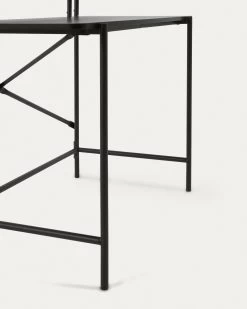 Galatia Black Melamine Desk With Metal Legs In Black Finish 120 X 60 Cm | Kave Home -Quality Furniture Store CC6023M01 1D02