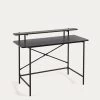 Galatia Black Melamine Desk With Metal Legs In Black Finish 120 X 60 Cm | Kave Home