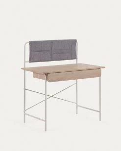 Yamina Melamine And Metal Desk With White Finish 100 X 60 Cm | Kave Home