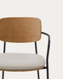 Maureen Stackable Chair With Oak Veneer In Natural Finish And Metal In Black Finish | Kave Home 14 Maureen Stackable Chair With Oak Veneer In Natural Finish And Metal In Black Finish | Kave Home -Quality Furniture Store CC6028KY12 1D01