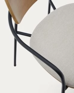 Maureen Stackable Chair With Oak Veneer In Natural Finish And Metal In Black Finish | Kave Home 16 Maureen Stackable Chair With Oak Veneer In Natural Finish And Metal In Black Finish | Kave Home -Quality Furniture Store CC6028KY12 1D02