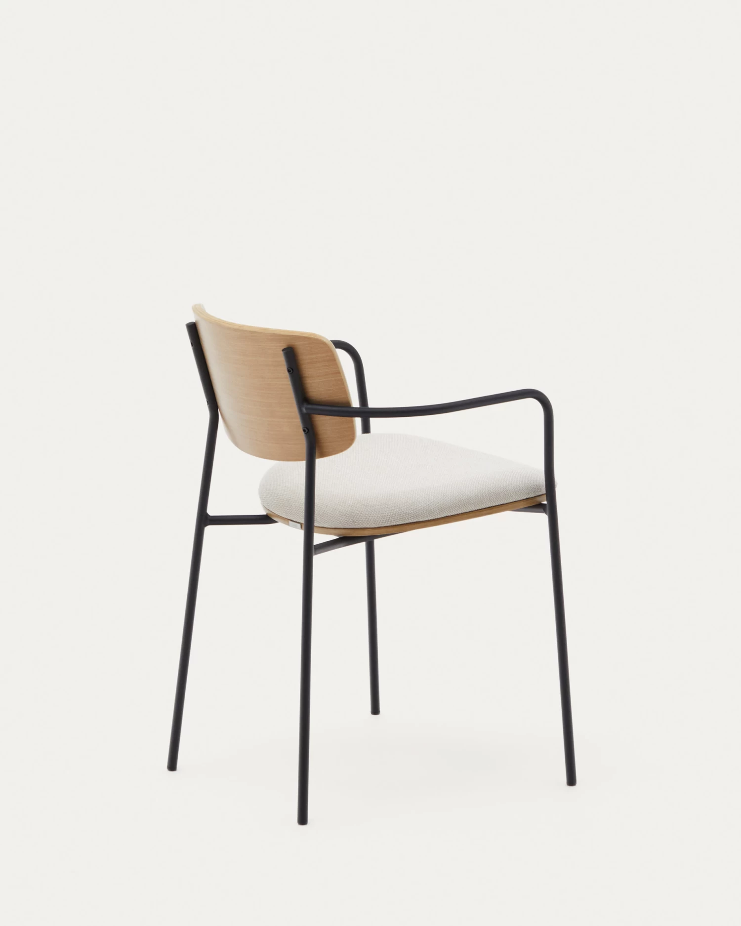 Maureen Stackable Chair With Oak Veneer In Natural Finish And Metal In Black Finish | Kave Home 10 Maureen Stackable Chair With Oak Veneer In Natural Finish And Metal In Black Finish | Kave Home - Image 8