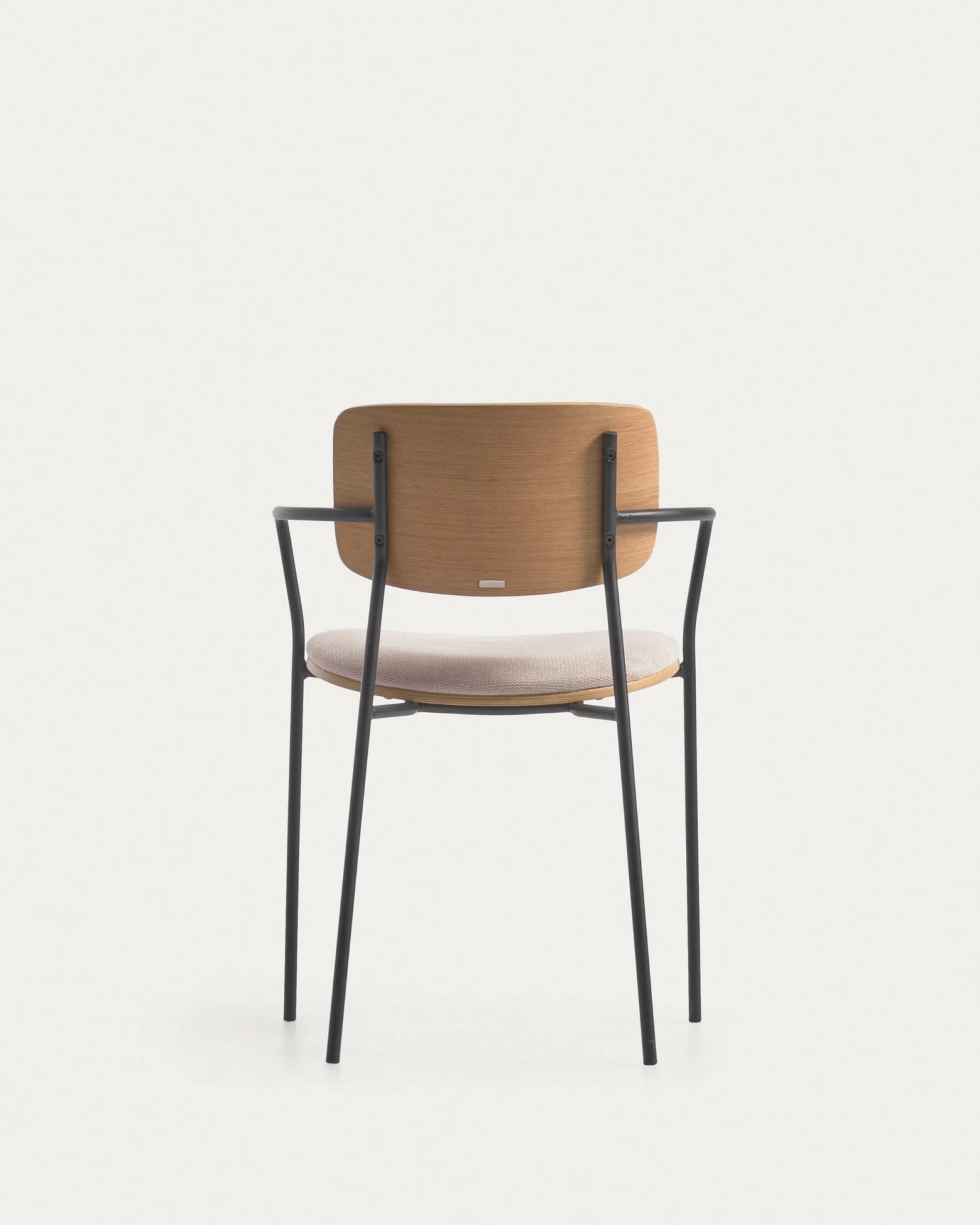 Maureen Stackable Chair With Oak Veneer In Natural Finish And Metal In Black Finish | Kave Home 12 Maureen Stackable Chair With Oak Veneer In Natural Finish And Metal In Black Finish | Kave Home - Image 10