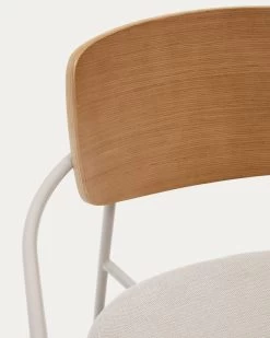 Maureen Stackable Chair In Natural Oak Veneer With Beige Legs | Kave Home 14 Maureen Stackable Chair In Natural Oak Veneer With Beige Legs | Kave Home -Quality Furniture Store CC6029KY12 1D01