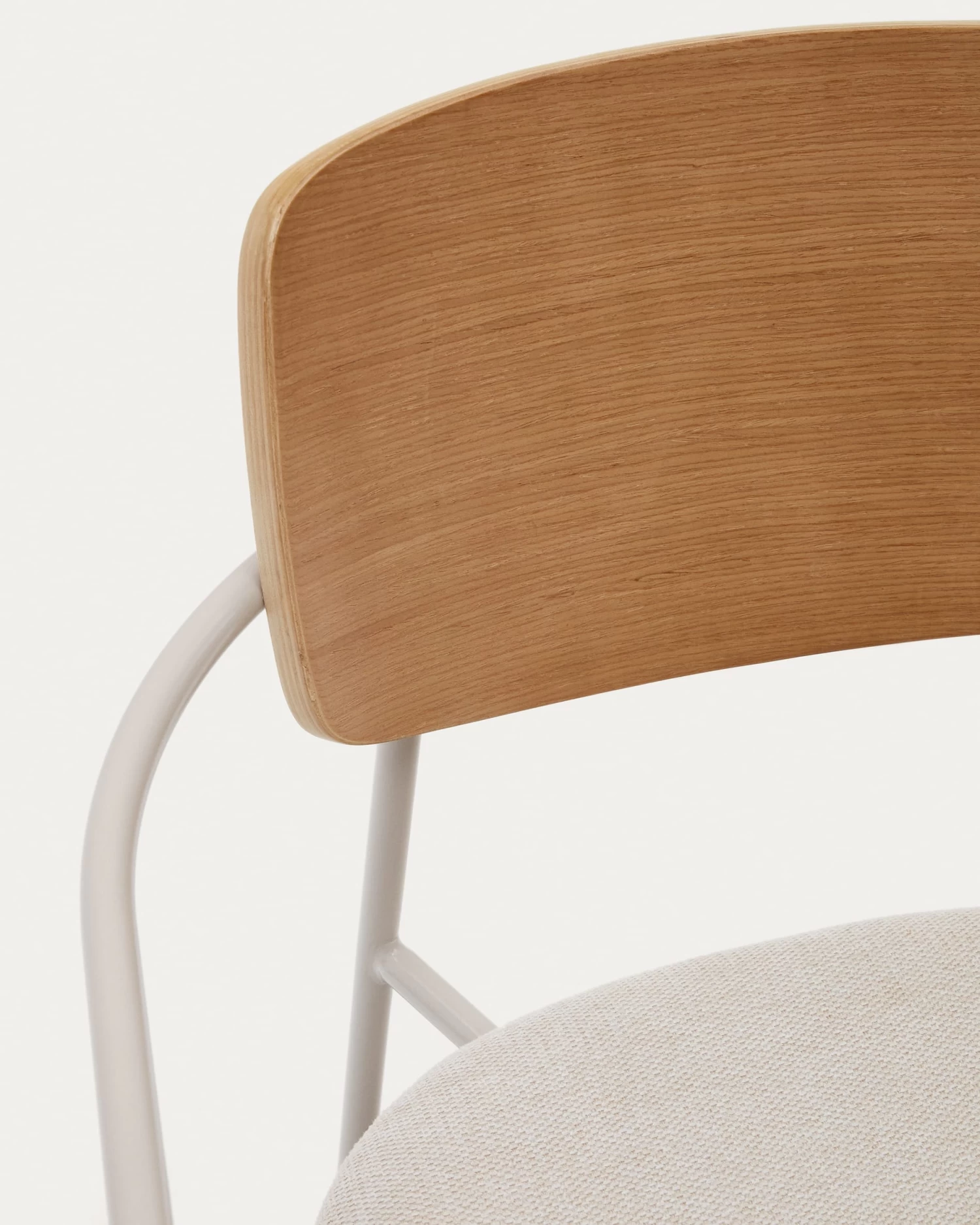 Maureen Stackable Chair In Natural Oak Veneer With Beige Legs | Kave Home 5 Maureen Stackable Chair In Natural Oak Veneer With Beige Legs | Kave Home - Image 3