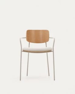 Maureen Stackable Chair In Natural Oak Veneer With Beige Legs | Kave Home 20 Maureen Stackable Chair In Natural Oak Veneer With Beige Legs | Kave Home -Quality Furniture Store CC6029KY12 1V04